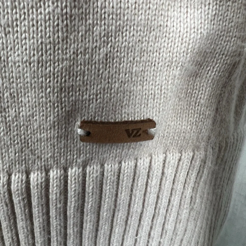 Velez Artisan Blush Pink Crew Neck Sweater Men's Medium Cotton Classic Old Money